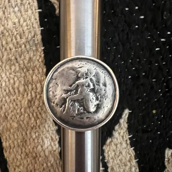 ❤️ Silpada Sterling Silver Retired Roman Medallion Coin Ring Sz8 Statement R1901 - Picture 8 of 16